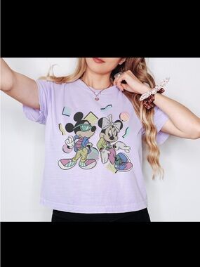 Lilac Disney Mickey & Minnie Graphic Tee